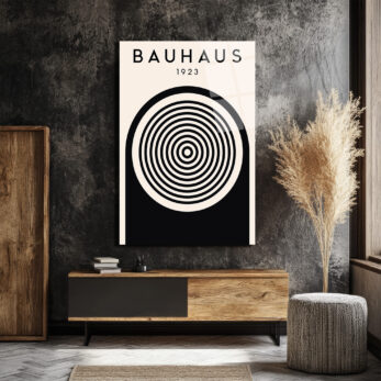 Bauhaus 1923 Konsantrik Çemberler Cam Tablo - Modern Sanat İkonu - Glazella