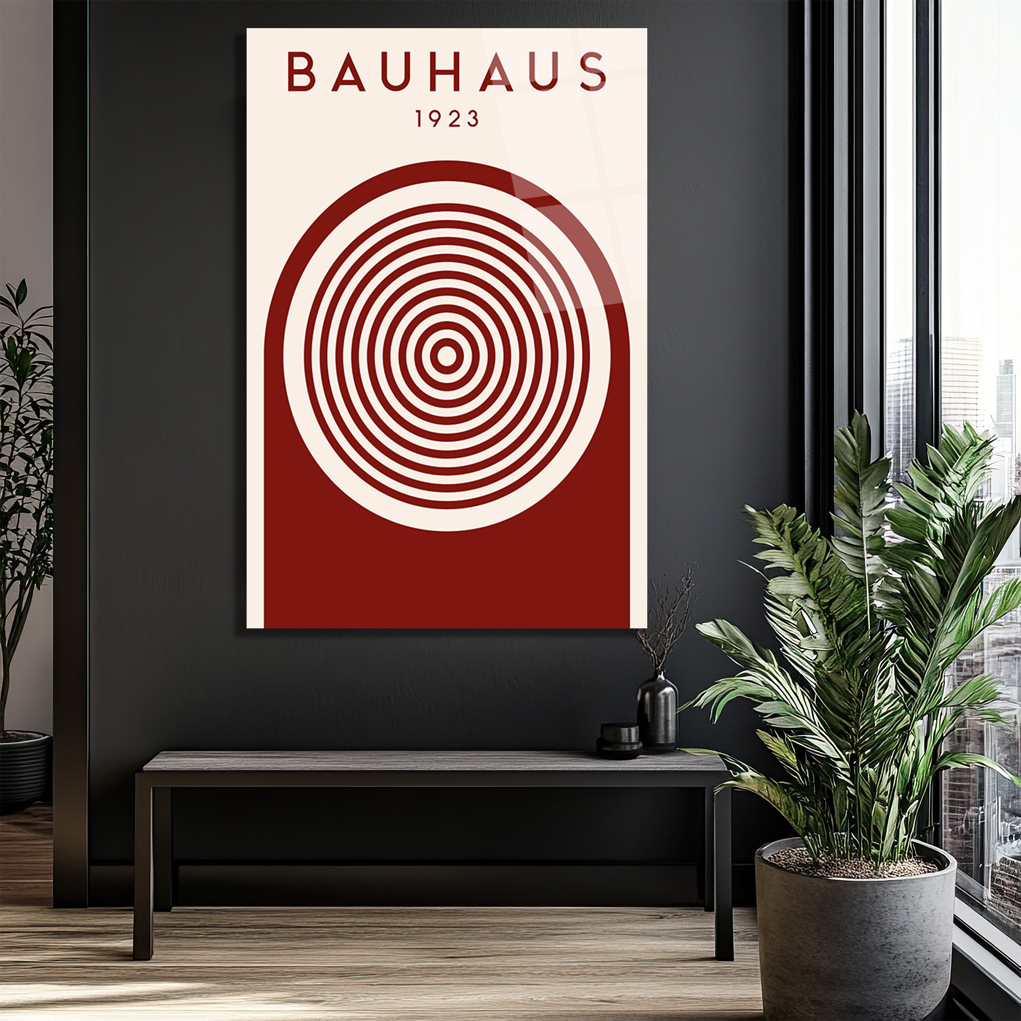 Bauhaus 1923 Geometrik Desenli Modern Cam Tablo - Glazella Bauhaus 1923 Geometrik Desenli Modern Cam Tablo - Glazella