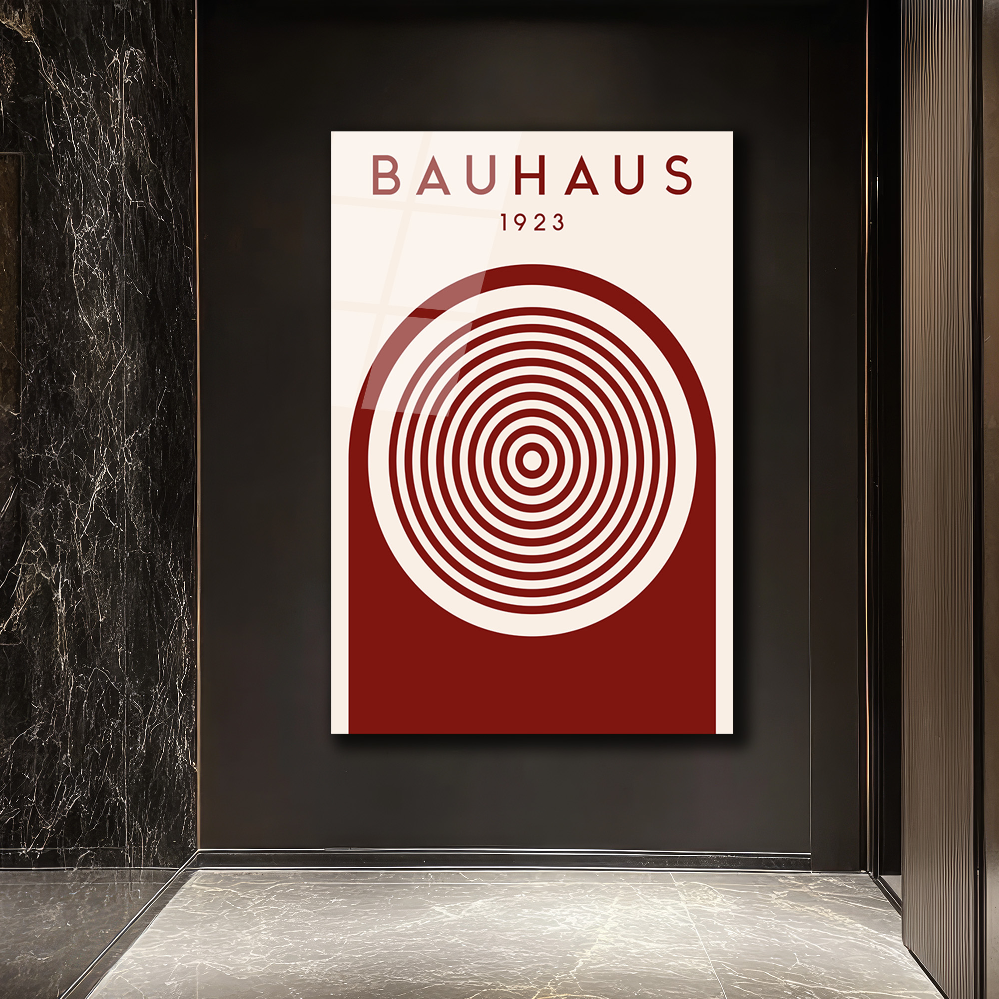 Bauhaus 1923 Geometrik Desenli Modern Cam Tablo - Glazella Bauhaus 1923 Geometrik Desenli Modern Cam Tablo - Glazella