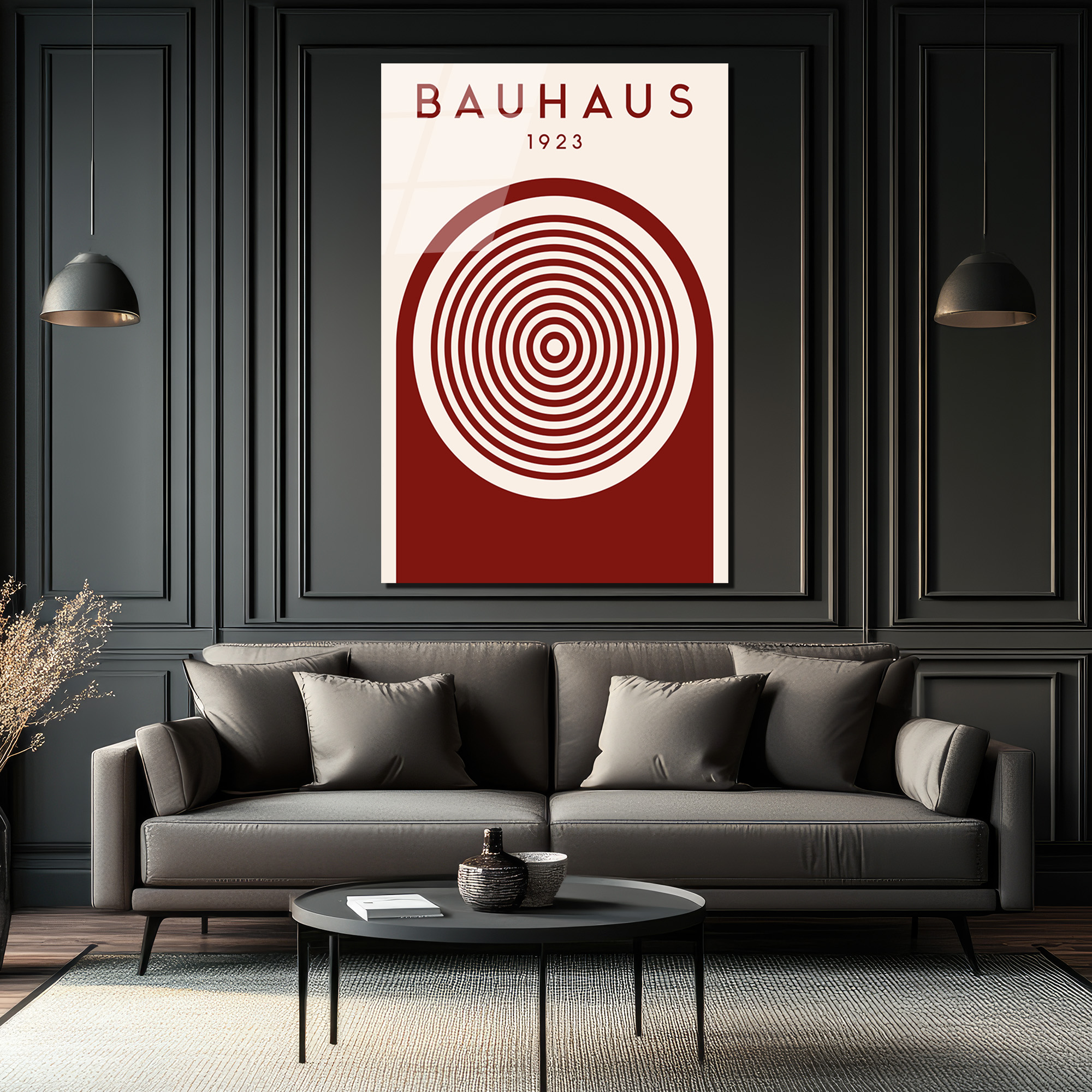 Bauhaus 1923 Geometrik Desenli Modern Cam Tablo - Glazella Bauhaus 1923 Geometrik Desenli Modern Cam Tablo - Glazella