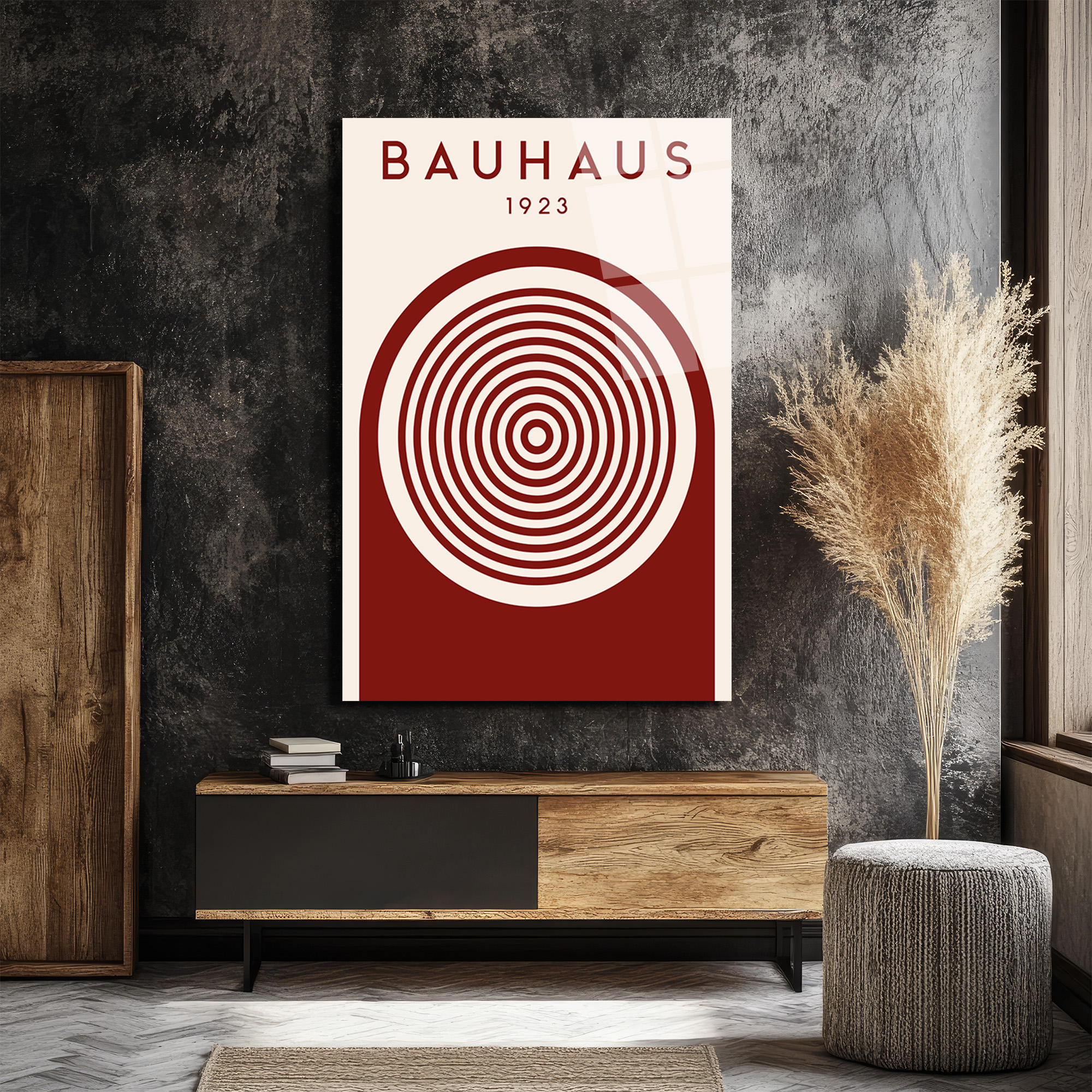 Bauhaus 1923 Geometrik Desenli Modern Cam Tablo - Glazella Bauhaus 1923 Geometrik Desenli Modern Cam Tablo - Glazella