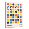 Bauhaus Geometrik Desenli Modern Sanat Cam Tablo - Glazella