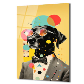 Kibar Köpek Pop Art Cam Tablo | Modern ve Eğlenceli Duvar Dekorasyonu - Glazella Kibar Köpek Pop Art Cam Tablo | Modern ve Eğlenceli Duvar Dekorasyonu - Glazella