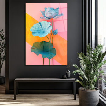 Pastel Tonlarda Lotus Zarafeti Cam Tablo - Glazella Pastel Tonlarda Lotus Zarafeti Cam Tablo - Glazella