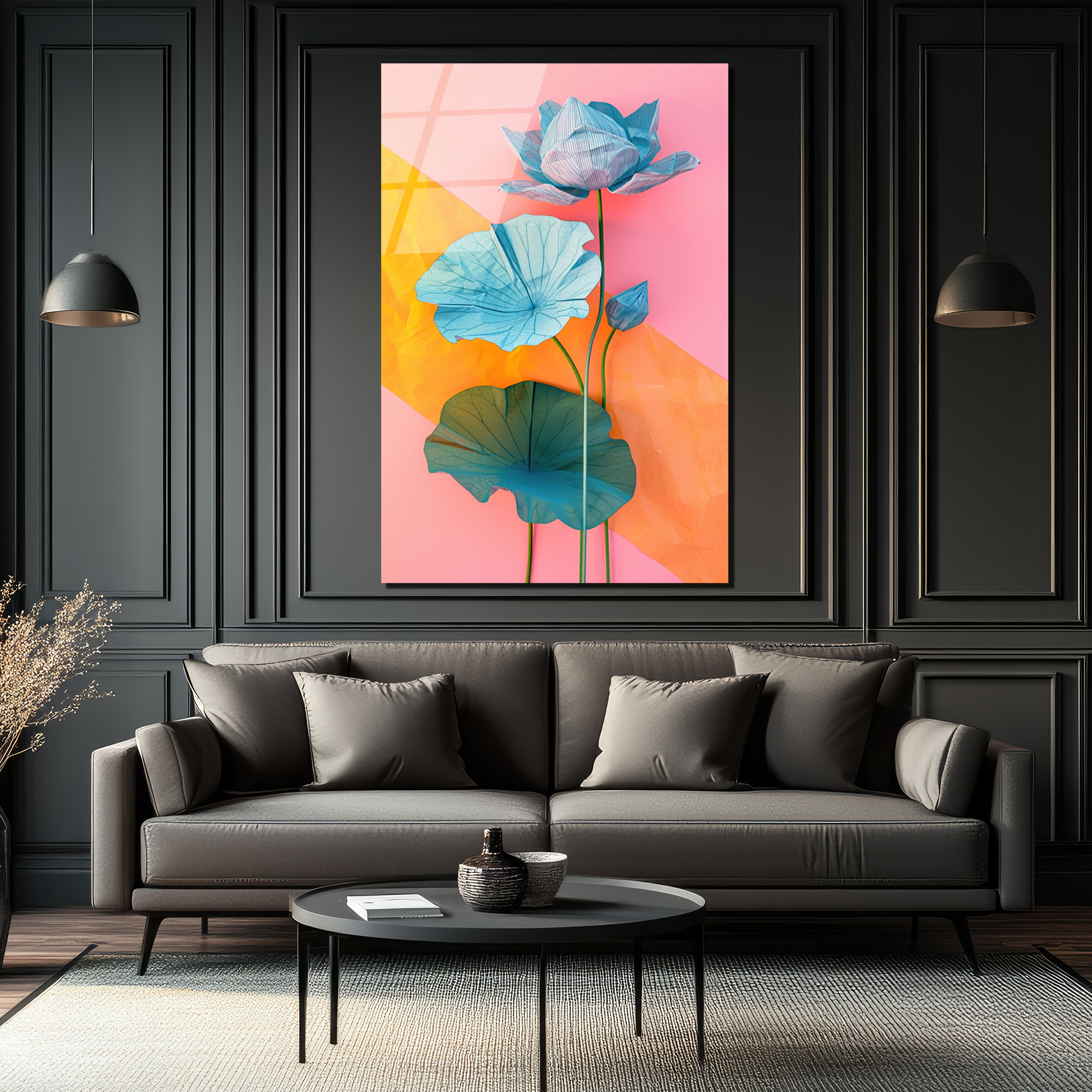 Pastel Tonlarda Lotus Zarafeti Cam Tablo - Glazella Pastel Tonlarda Lotus Zarafeti Cam Tablo - Glazella