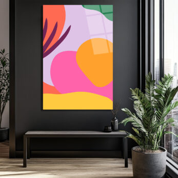 Enerjik Renklerle Soyut Sanat Cam Tablo - Modern Duvar Dekoru - Glazella Enerjik Renklerle Soyut Sanat Cam Tablo - Modern Duvar Dekoru - Glazella