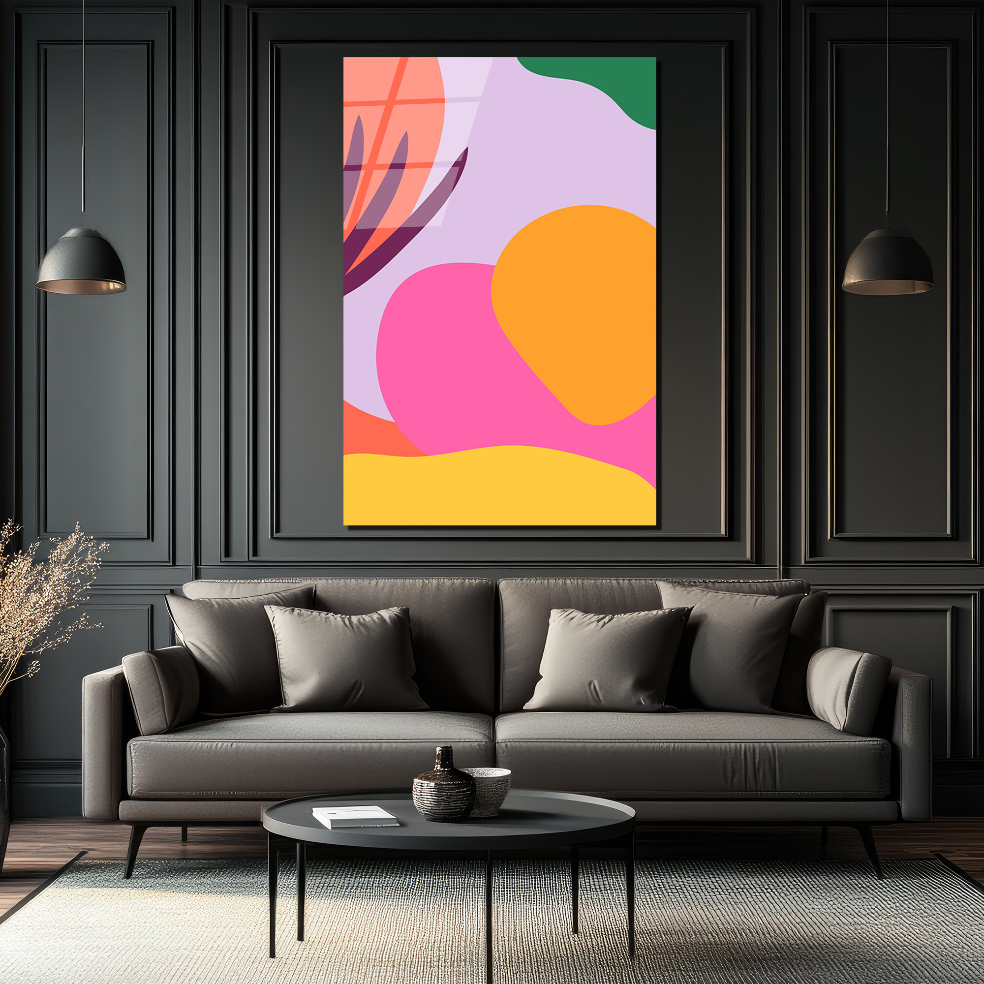 Enerjik Renklerle Soyut Sanat Cam Tablo - Modern Duvar Dekoru - Glazella Enerjik Renklerle Soyut Sanat Cam Tablo - Modern Duvar Dekoru - Glazella