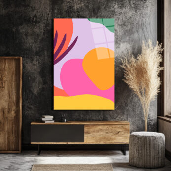 Enerjik Renklerle Soyut Sanat Cam Tablo - Modern Duvar Dekoru - Glazella Enerjik Renklerle Soyut Sanat Cam Tablo - Modern Duvar Dekoru - Glazella