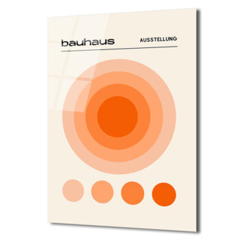 Bauhaus Sanatından İlham Alan Turuncu Daireler Cam Tablo - Glazella Bauhaus Sanatından İlham Alan Turuncu Daireler Cam Tablo - Glazella