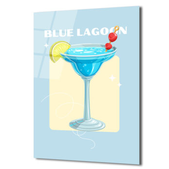Blue Lagoon Kokteyl Cam Tablo - Yaz Ferahlığı Evine Geliyor - Glazella Blue Lagoon Kokteyl Cam Tablo - Yaz Ferahlığı Evine Geliyor - Glazella