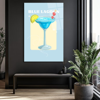 Blue Lagoon Kokteyl Cam Tablo - Yaz Ferahlığı Evine Geliyor - Glazella Blue Lagoon Kokteyl Cam Tablo - Yaz Ferahlığı Evine Geliyor - Glazella