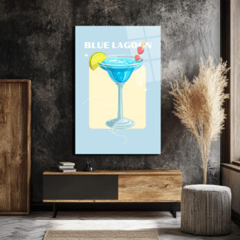 Blue Lagoon Kokteyl Cam Tablo - Yaz Ferahlığı Evine Geliyor - Glazella Blue Lagoon Kokteyl Cam Tablo - Yaz Ferahlığı Evine Geliyor - Glazella
