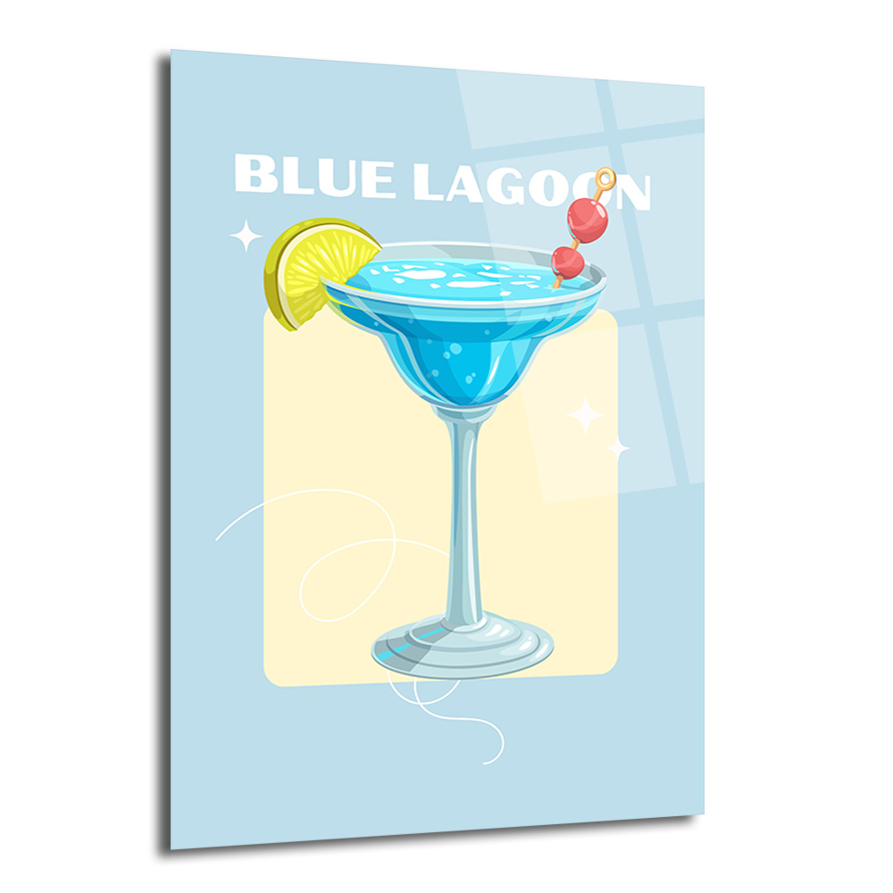 Blue Lagoon Kokteyl Cam Tablo - Yaz Ferahlığı Evine Geliyor - Glazella Blue Lagoon Kokteyl Cam Tablo - Yaz Ferahlığı Evine Geliyor - Glazella