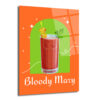 Bloody Mary Kokteyl İllüstrasyonu Cam Tablo | Retro Mutfak Duvar Sanatı - Glazella