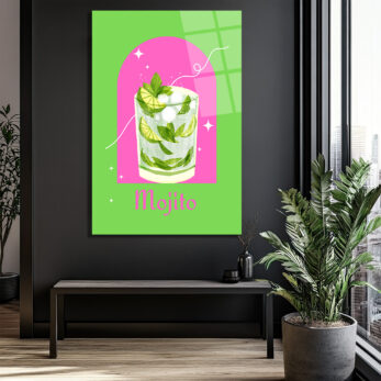 Enerjik Mojito Kokteyl Sanatı Cam Tablo - Yaz Ferahlığı - Glazella Enerjik Mojito Kokteyl Sanatı Cam Tablo - Yaz Ferahlığı - Glazella