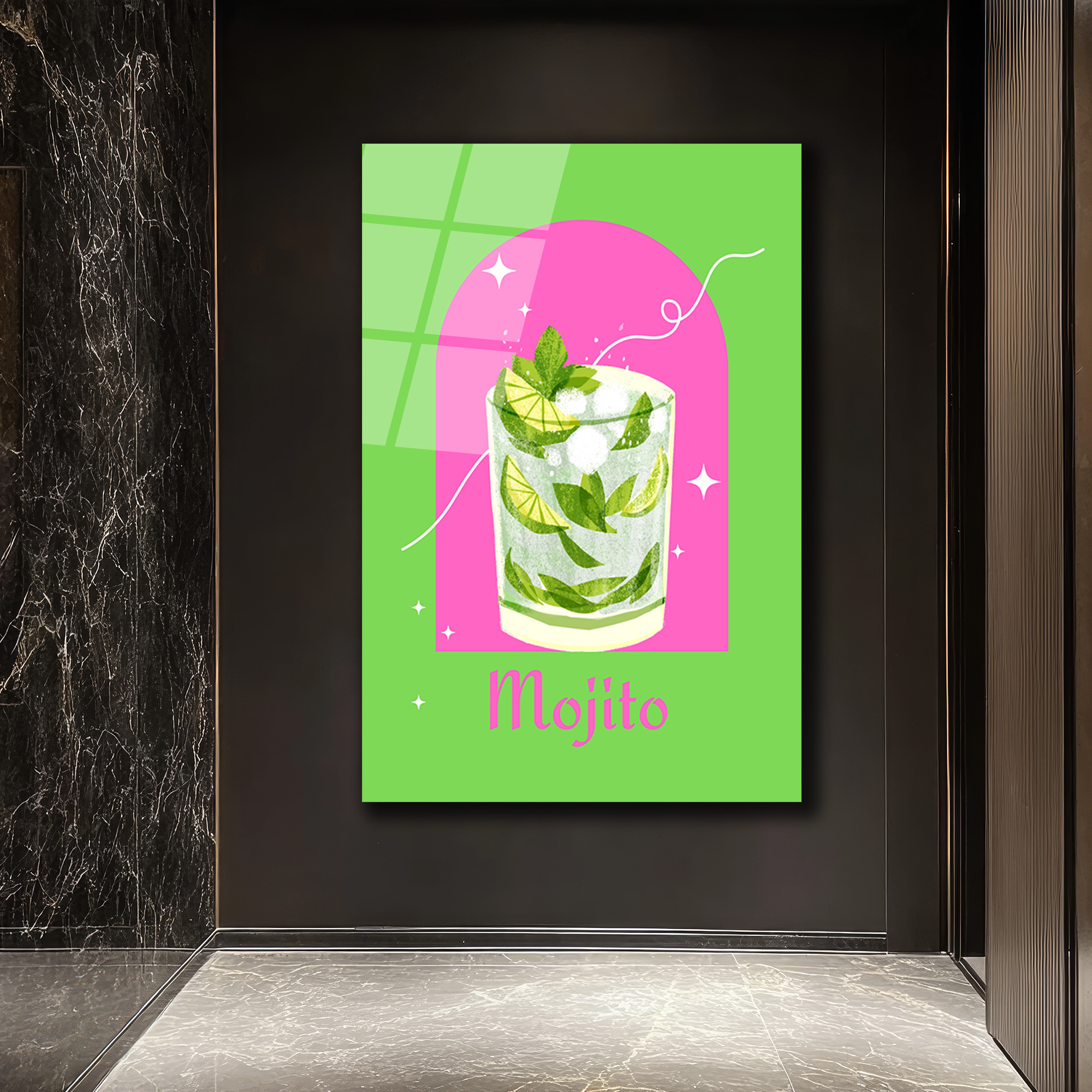 Enerjik Mojito Kokteyl Sanatı Cam Tablo - Yaz Ferahlığı - Glazella Enerjik Mojito Kokteyl Sanatı Cam Tablo - Yaz Ferahlığı - Glazella