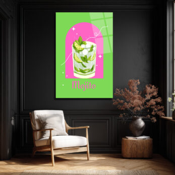 Enerjik Mojito Kokteyl Sanatı Cam Tablo - Yaz Ferahlığı - Glazella Enerjik Mojito Kokteyl Sanatı Cam Tablo - Yaz Ferahlığı - Glazella