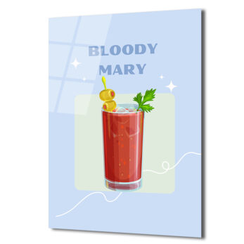 Bloody Mary Kokteyl Cam Tablo - Modern Mutfak ve Bar Dekoru - Glazella Bloody Mary Kokteyl Cam Tablo - Modern Mutfak ve Bar Dekoru - Glazella