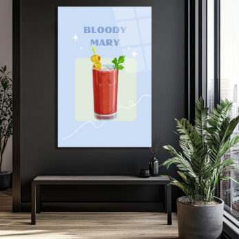 Bloody Mary Kokteyl Cam Tablo - Modern Mutfak ve Bar Dekoru - Glazella Bloody Mary Kokteyl Cam Tablo - Modern Mutfak ve Bar Dekoru - Glazella
