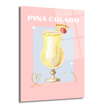 Pina Colada Rüyası: Yaz Esintili Kokteyl Cam Tablo - Glazella