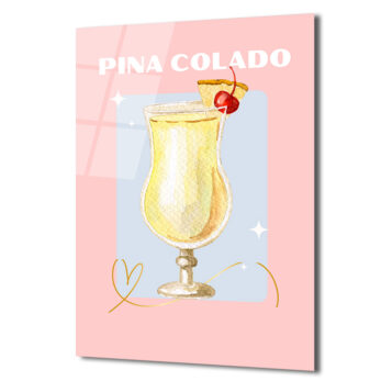 Pina Colada Rüyası: Yaz Esintili Kokteyl Cam Tablo - Glazella