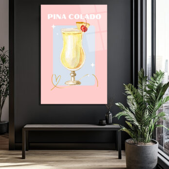 Pina Colada Rüyası: Yaz Esintili Kokteyl Cam Tablo - Glazella