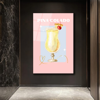 Pina Colada Rüyası: Yaz Esintili Kokteyl Cam Tablo - Glazella