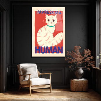 İmza Atan Kedi: 'Impress Me Human' Mizahi Cam Tablo - Glazella İmza Atan Kedi: 'Impress Me Human' Mizahi Cam Tablo - Glazella