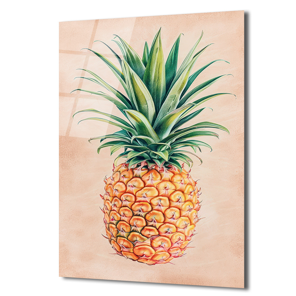 Tropikal Ananas Cam Tablo - Yaz Enerjisi Duvar Sanatı - Glazella Tropikal Ananas Cam Tablo - Yaz Enerjisi Duvar Sanatı - Glazella