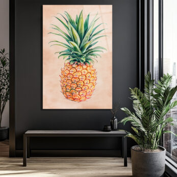 Tropikal Ananas Cam Tablo - Yaz Enerjisi Duvar Sanatı - Glazella Tropikal Ananas Cam Tablo - Yaz Enerjisi Duvar Sanatı - Glazella