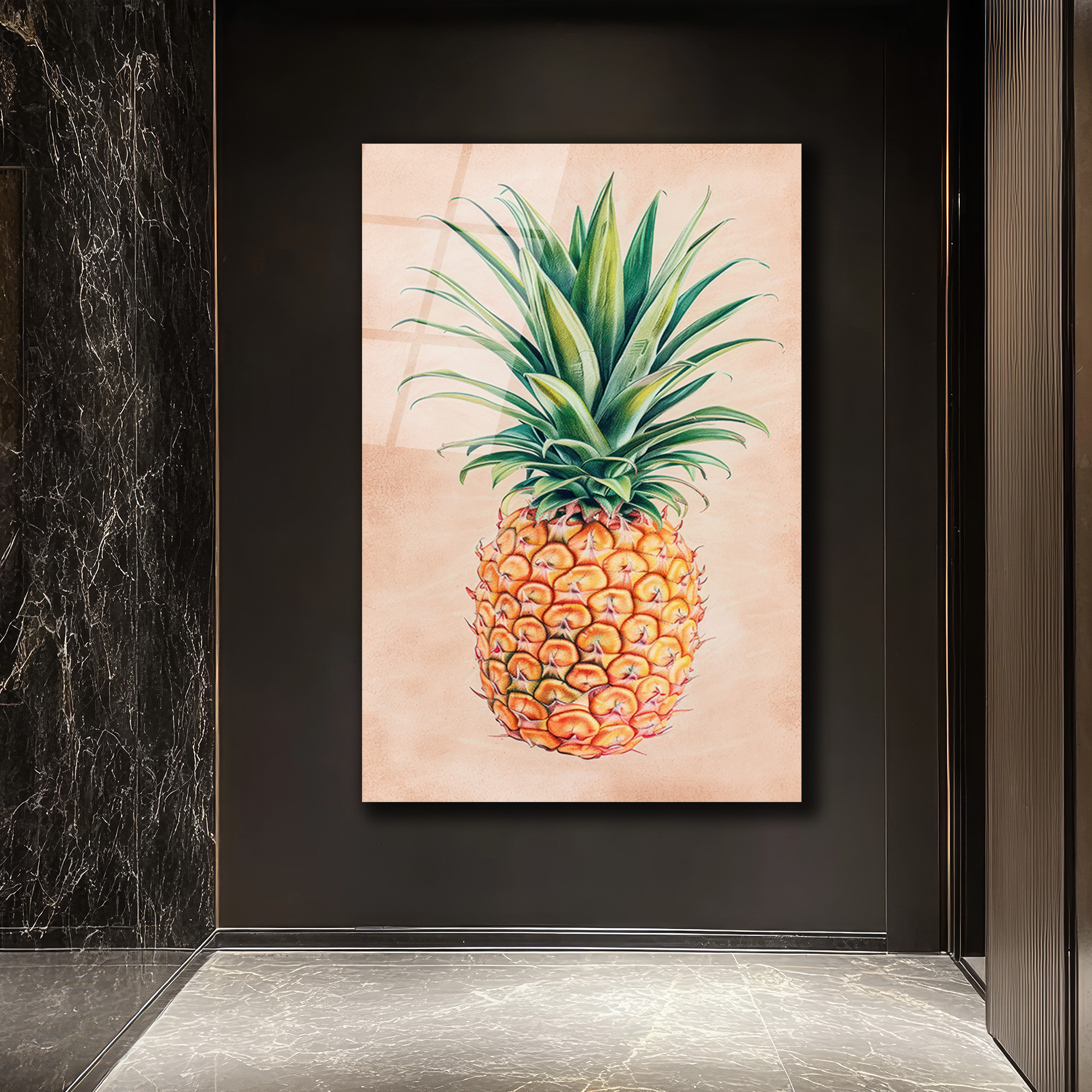 Tropikal Ananas Cam Tablo - Yaz Enerjisi Duvar Sanatı - Glazella Tropikal Ananas Cam Tablo - Yaz Enerjisi Duvar Sanatı - Glazella