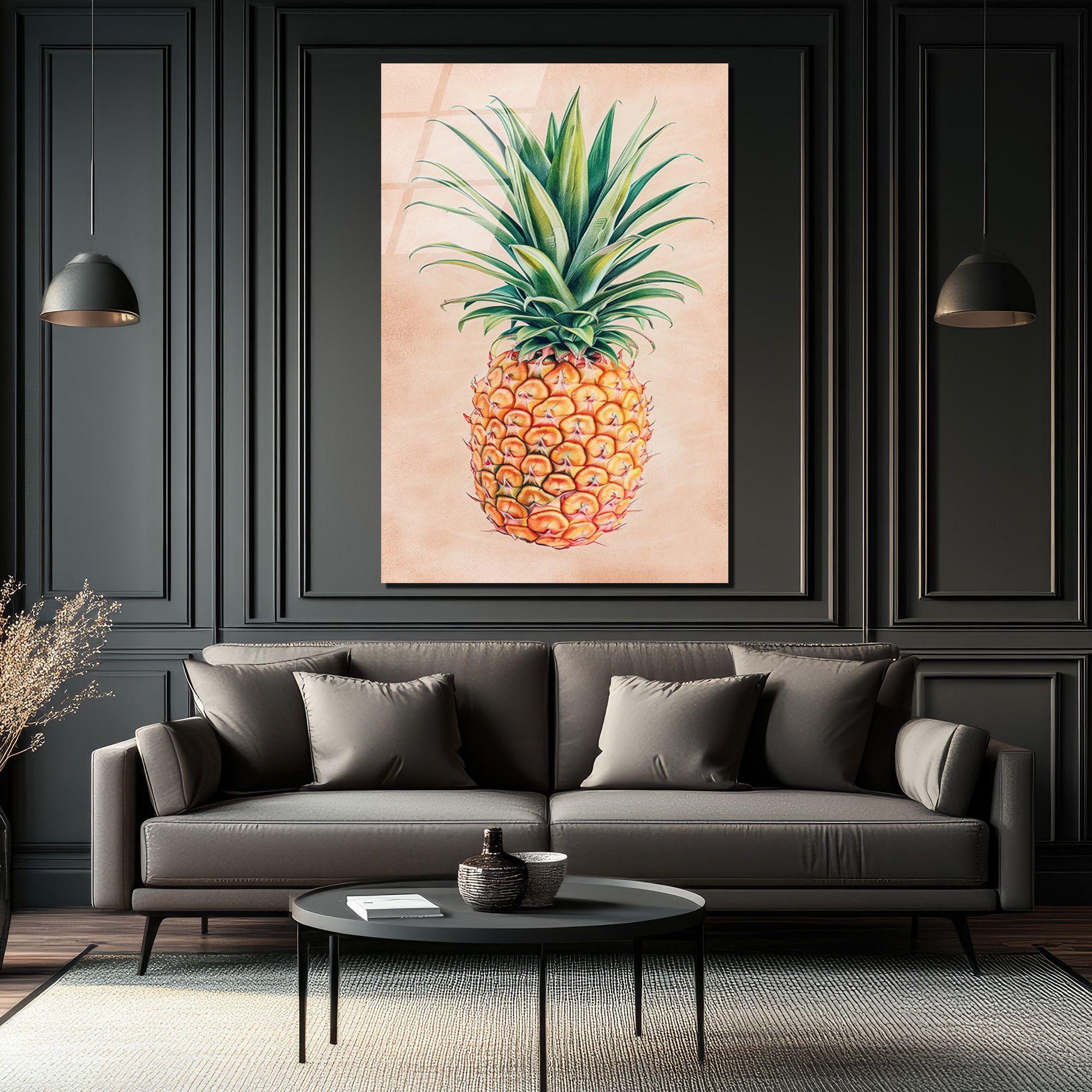 Tropikal Ananas Cam Tablo - Yaz Enerjisi Duvar Sanatı - Glazella Tropikal Ananas Cam Tablo - Yaz Enerjisi Duvar Sanatı - Glazella