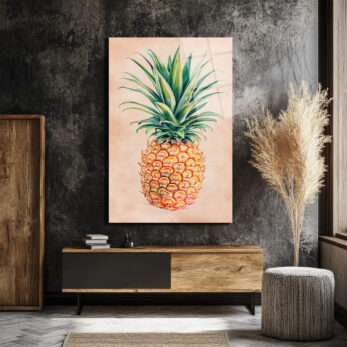 Tropikal Ananas Cam Tablo - Yaz Enerjisi Duvar Sanatı - Glazella Tropikal Ananas Cam Tablo - Yaz Enerjisi Duvar Sanatı - Glazella
