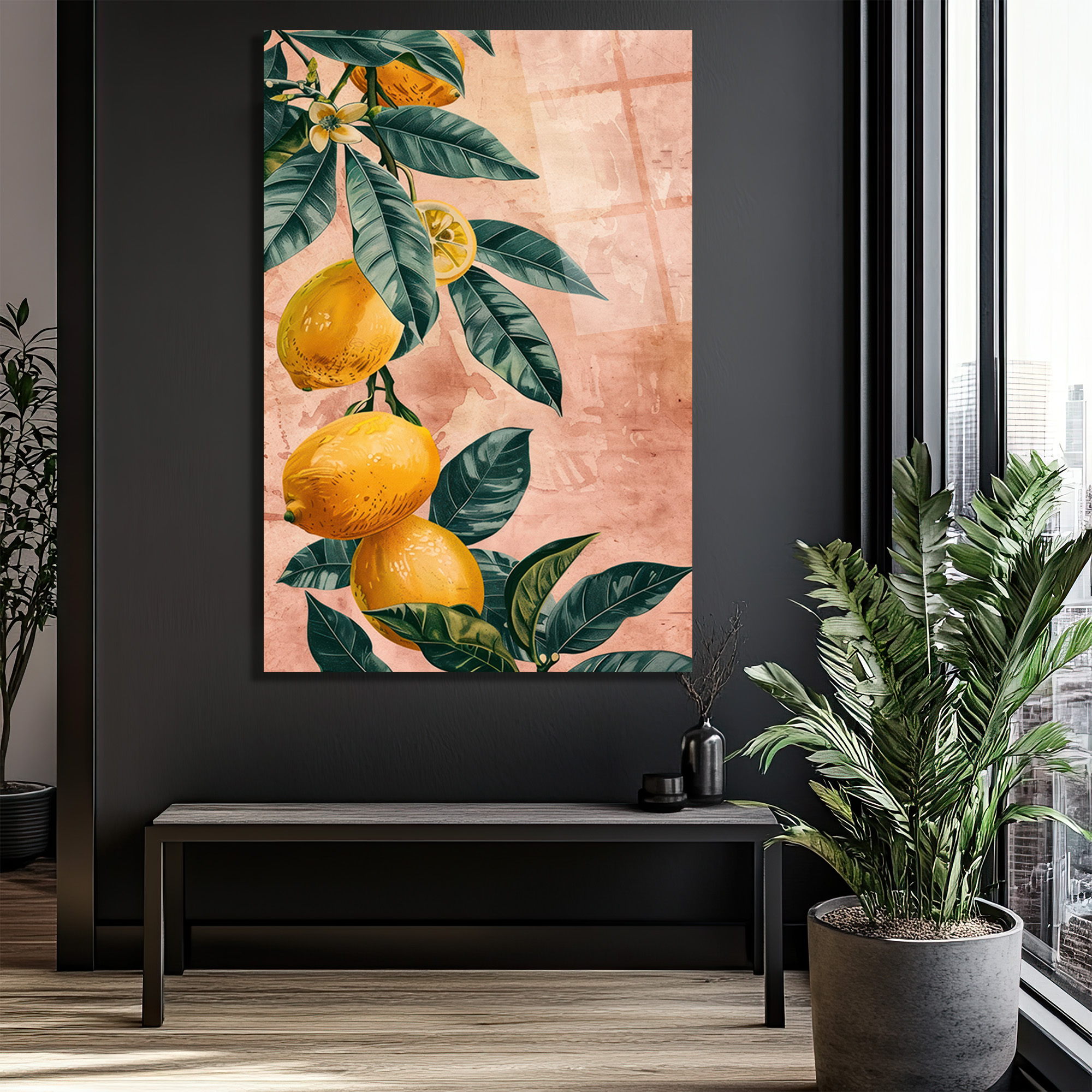 Canlı Limon Ağacı Cam Tablo - Ferahlatıcı Akdeniz Esintisi - Glazella Canlı Limon Ağacı Cam Tablo - Ferahlatıcı Akdeniz Esintisi - Glazella