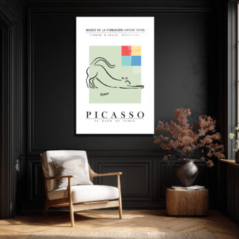 Picasso El Gato de Pablo Minimalist Kedi Tasarımı Cam Tablo - Glazella