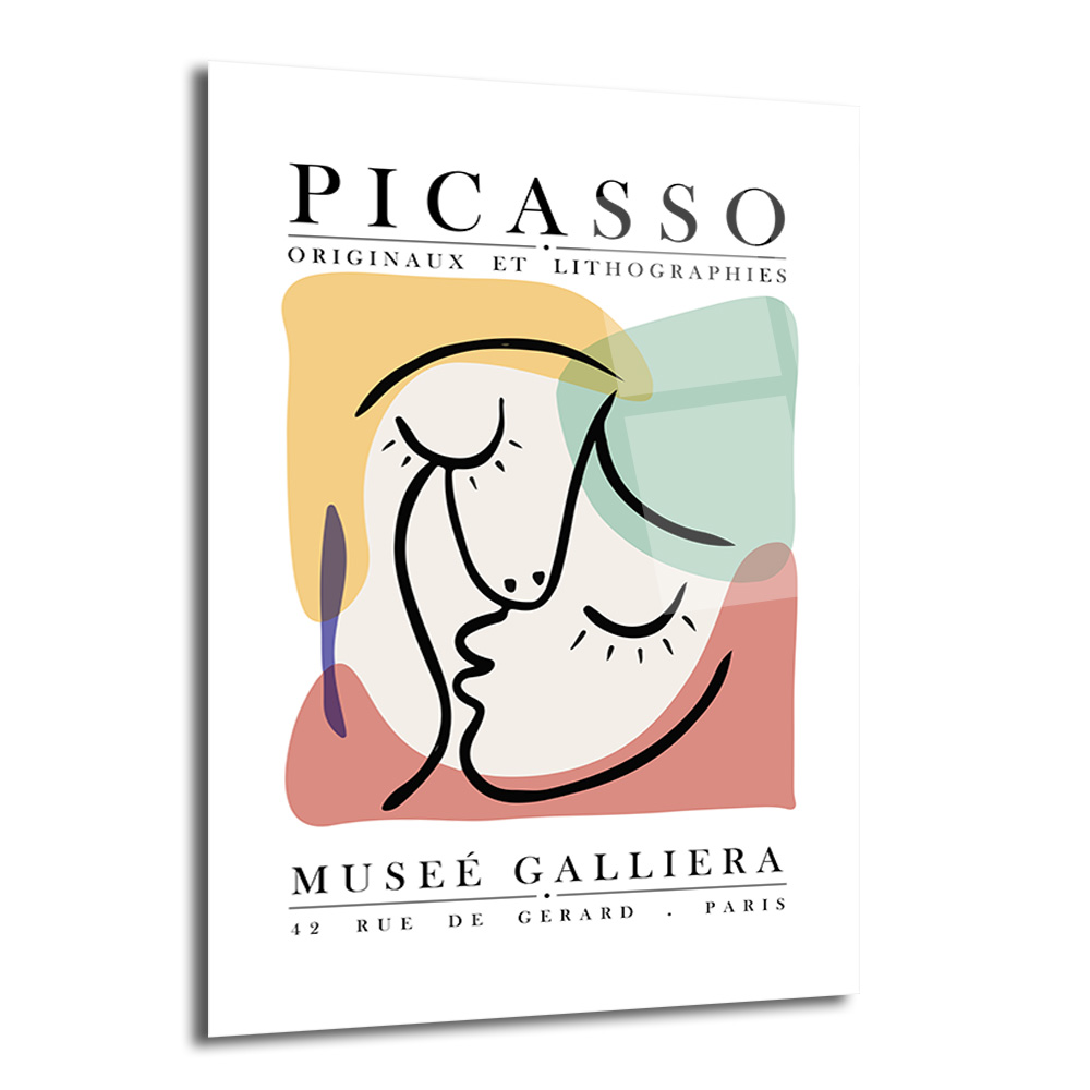 Picasso Esintili Soyut Yüzler Cam Tablo - Modern Sanat Duvar Dekoru - Glazella Picasso Esintili Soyut Yüzler Cam Tablo - Modern Sanat Duvar Dekoru - Glazella
