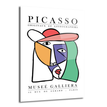 Picasso Kübist Portre Cam Tablo - Modern Sanat Duvar Dekoru - Glazella