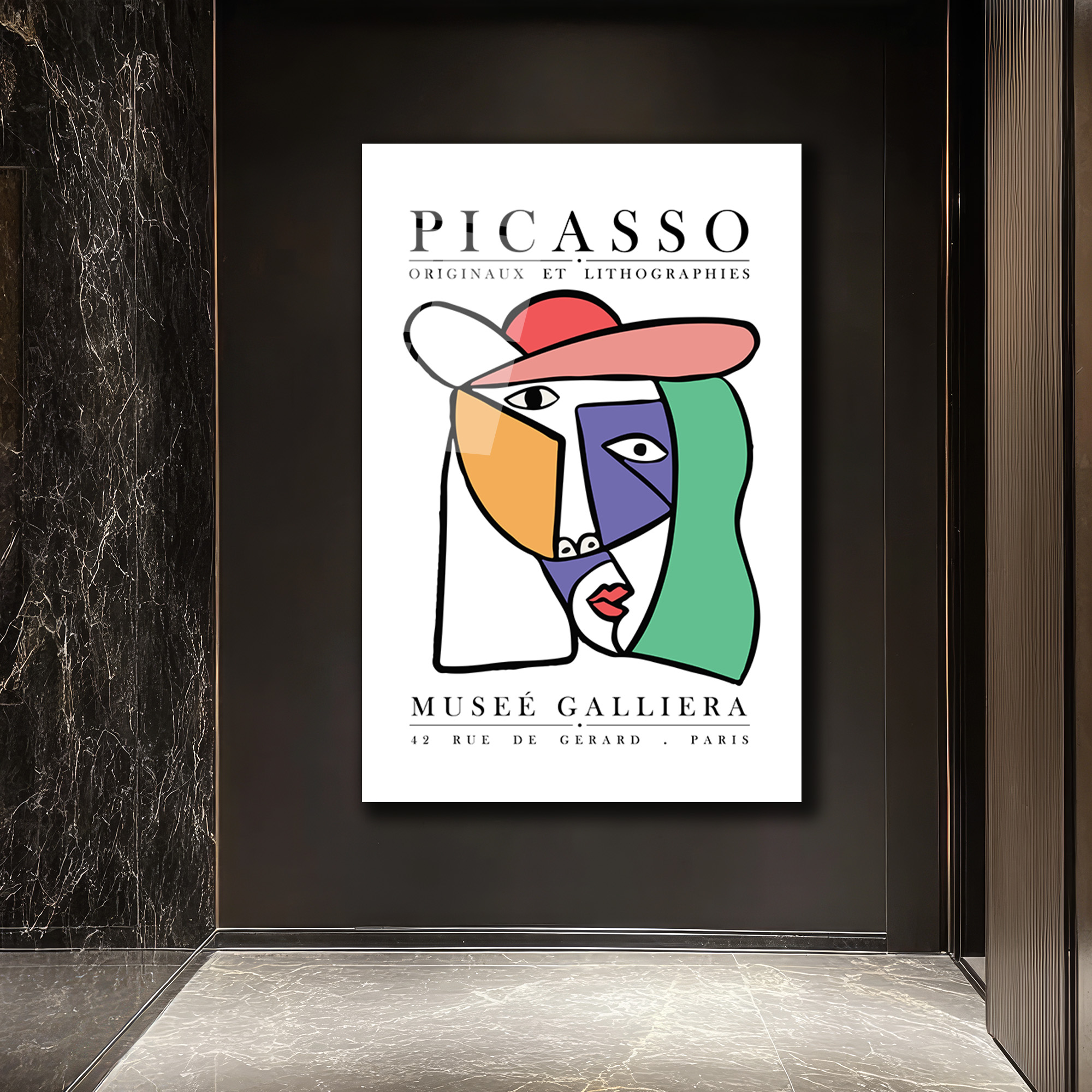 Picasso Kübist Portre Cam Tablo - Modern Sanat Duvar Dekoru - Glazella Picasso Kübist Portre Cam Tablo - Modern Sanat Duvar Dekoru - Glazella