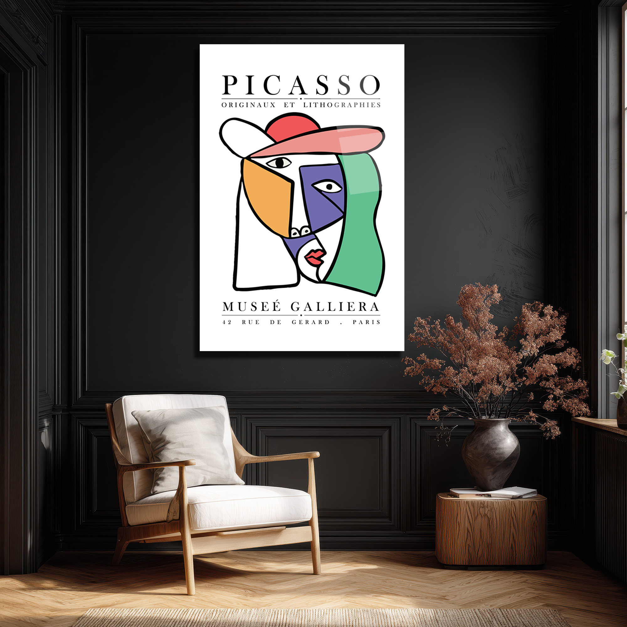 Picasso Kübist Portre Cam Tablo - Modern Sanat Duvar Dekoru - Glazella Picasso Kübist Portre Cam Tablo - Modern Sanat Duvar Dekoru - Glazella