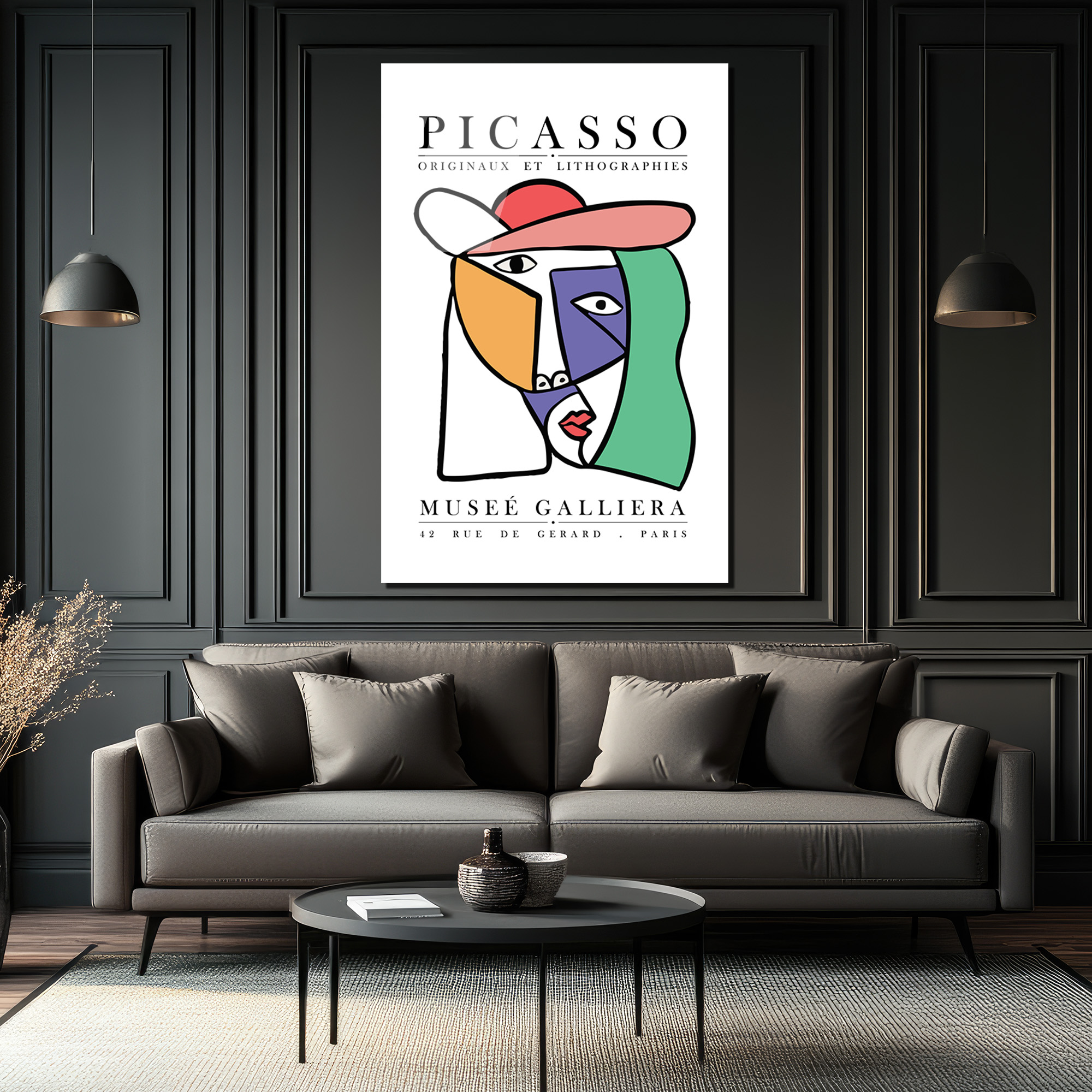 Picasso Kübist Portre Cam Tablo - Modern Sanat Duvar Dekoru - Glazella Picasso Kübist Portre Cam Tablo - Modern Sanat Duvar Dekoru - Glazella