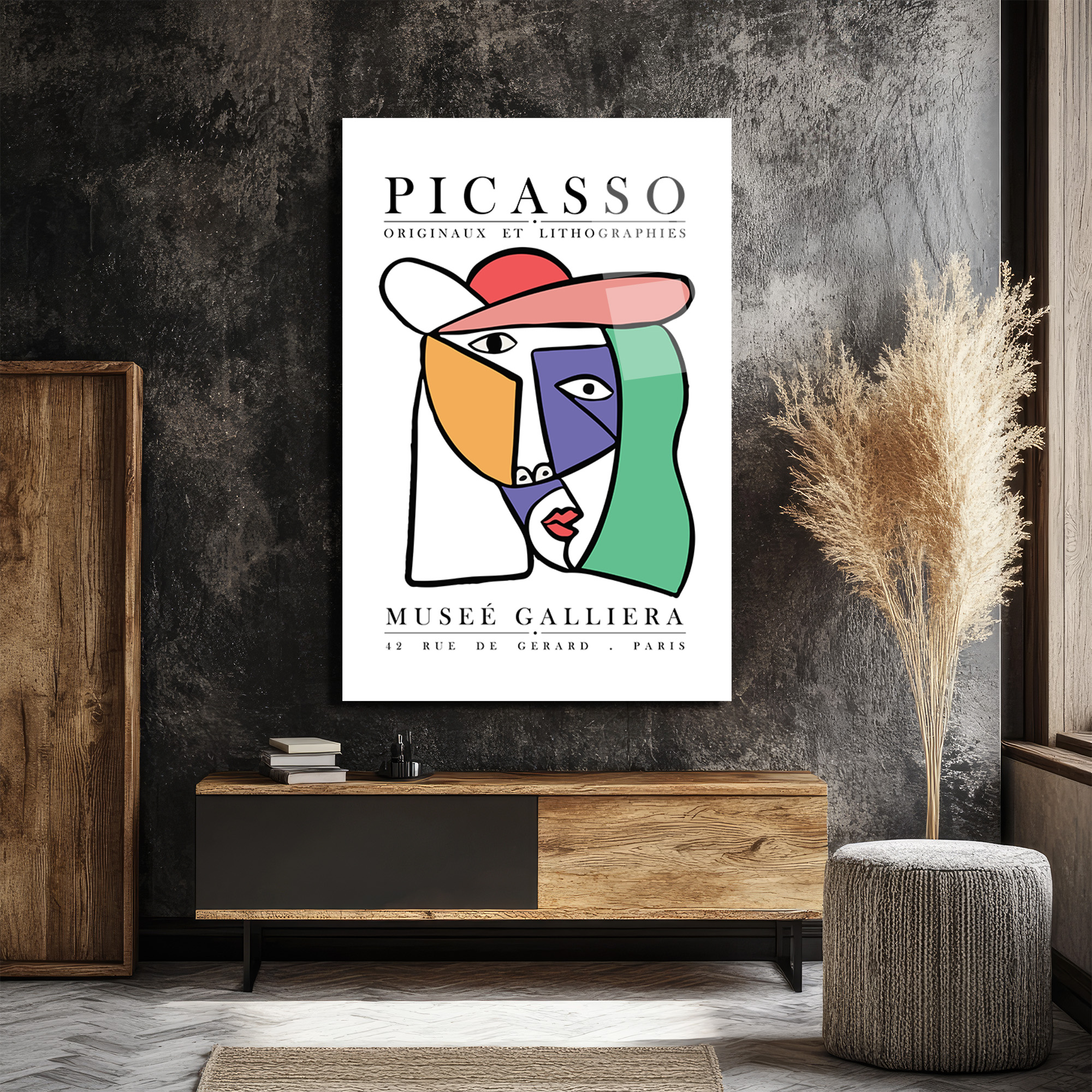 Picasso Kübist Portre Cam Tablo - Modern Sanat Duvar Dekoru - Glazella Picasso Kübist Portre Cam Tablo - Modern Sanat Duvar Dekoru - Glazella