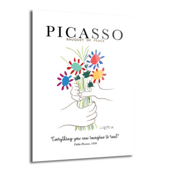 Picasso Barış Buketi Cam Tablo - Sanat ve İlhamın Buluştuğu Nokta - Glazella
