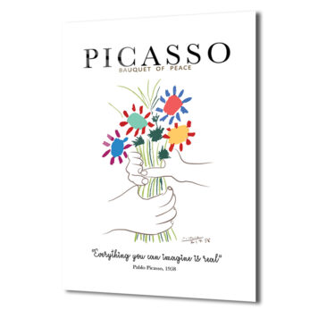 Picasso Barış Buketi Cam Tablo - Sanat ve İlhamın Buluştuğu Nokta - Glazella