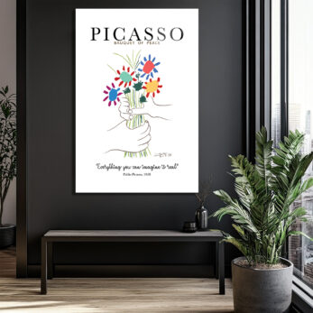 Picasso Barış Buketi Cam Tablo - Sanat ve İlhamın Buluştuğu Nokta - Glazella