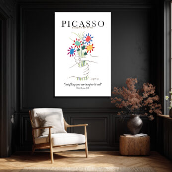 Picasso Barış Buketi Cam Tablo - Sanat ve İlhamın Buluştuğu Nokta - Glazella