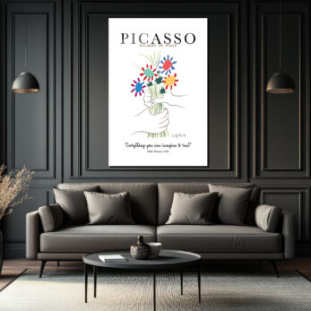 Picasso Barış Buketi Cam Tablo - Sanat ve İlhamın Buluştuğu Nokta - Glazella