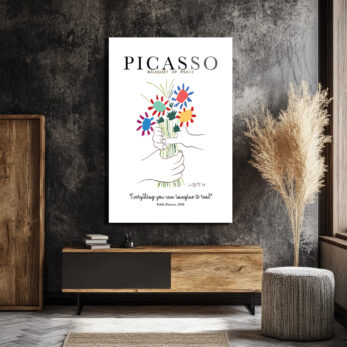 Picasso Barış Buketi Cam Tablo - Sanat ve İlhamın Buluştuğu Nokta - Glazella