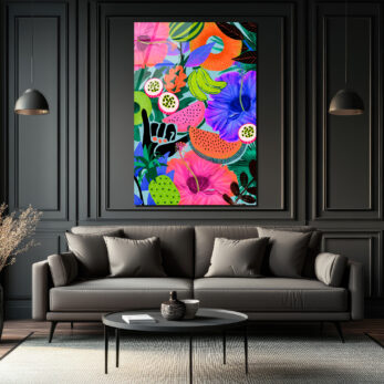 Vahşi Tropik Enerji Modern Sanat Cam Tablo - Glazella Vahşi Tropik Enerji Modern Sanat Cam Tablo - Glazella