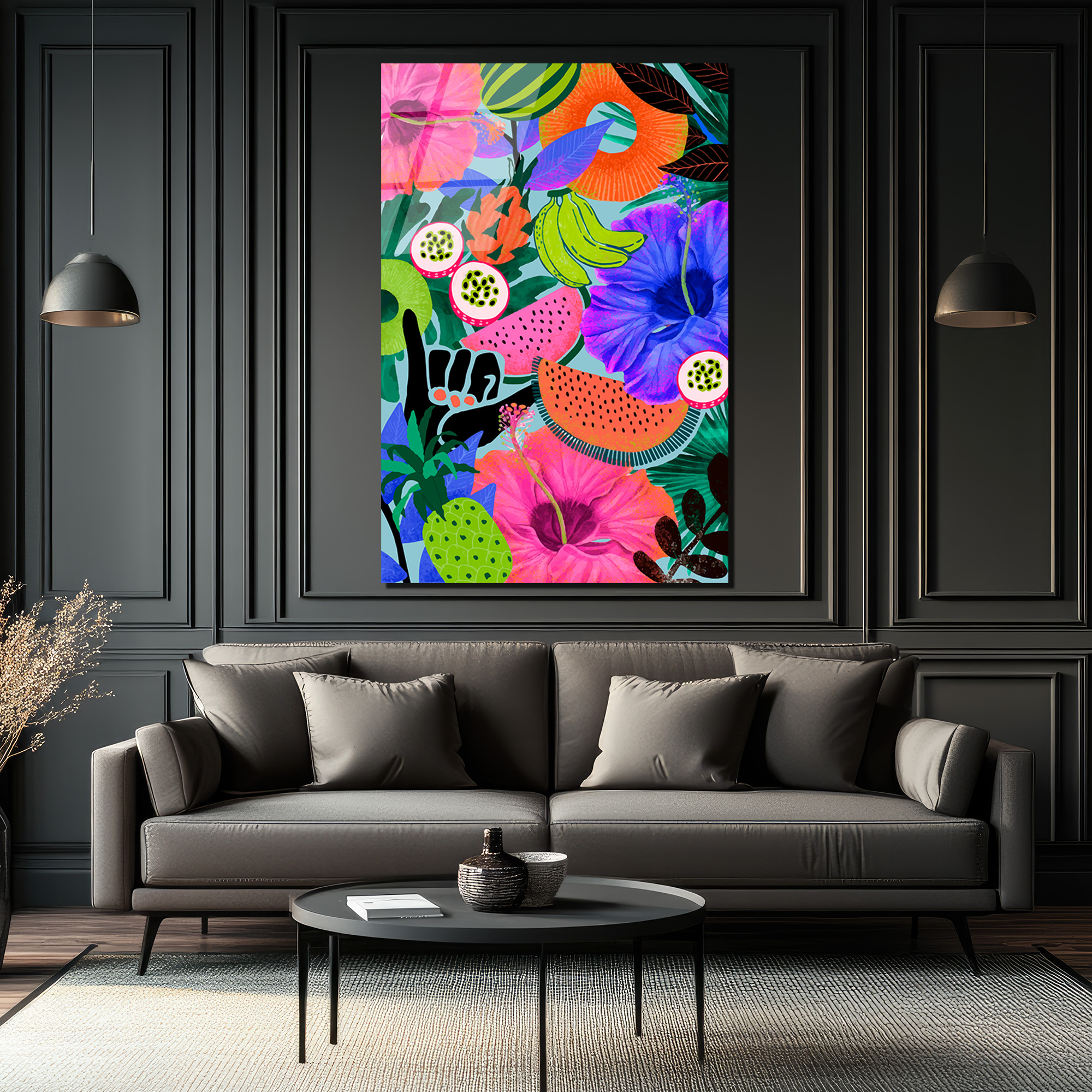 Vahşi Tropik Enerji Modern Sanat Cam Tablo - Glazella Vahşi Tropik Enerji Modern Sanat Cam Tablo - Glazella