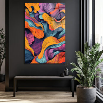 Canlı Akışkan Desenler Modern Cam Tablo - Glazella Canlı Akışkan Desenler Modern Cam Tablo - Glazella